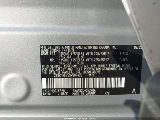 Toyota RAV4 LE 2025 2T3K1RFV5SW387429 Image 9