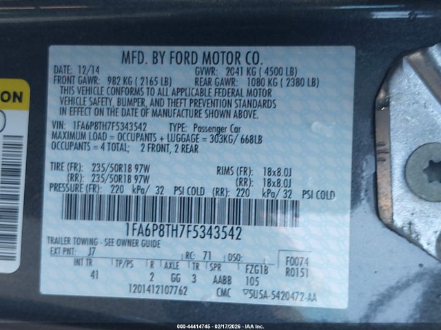 Ford Mustang Ecoboost 2015 1FA6P8TH7F5343542 Image 9