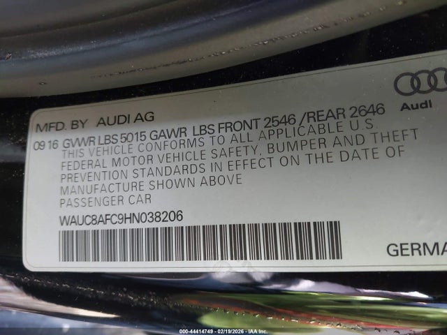 2017 AUDI A6 WAUC8AFC9HN038206 Photo 8