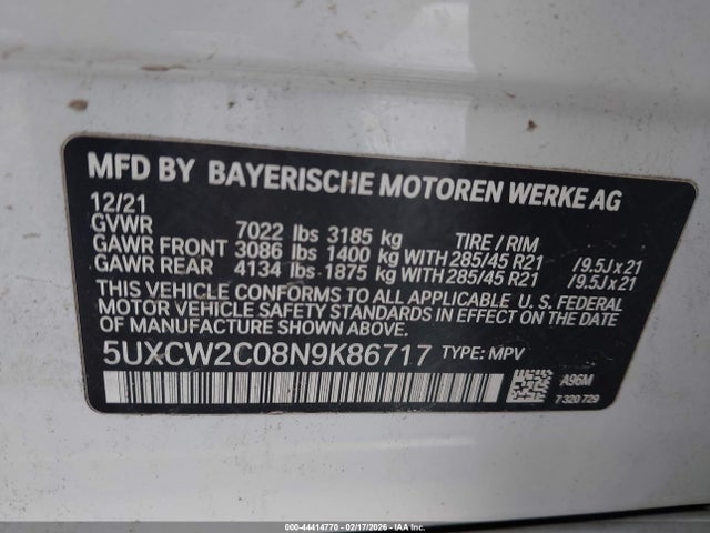 2022 BMW X7 5UXCW2C08N9K86717 Photo 8