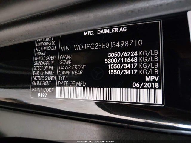 2018 MERCEDES-BENZ METRIS WD4PG2EE8J3498710 Photo 8
