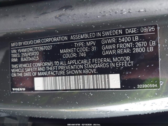 YV4M12RC7T1367027 Volvo Xc60 B5 Plus