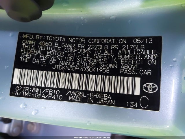 2013 TOYOTA PRIUS PLUG-IN JTDKN3DP7D3041958 Photo 8