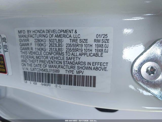 Продаж на аукціоні авто 2025 Acura Rdx Technology Package, vin: 5J8TC2H54SL015989, номер лоту: 44414853