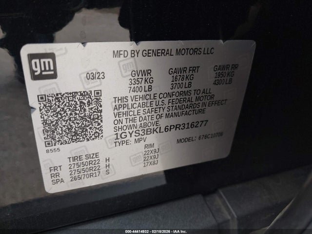 Aukcja sprzedaży 2023 Cadillac Escalade 2wd Premium Luxury, vin: 1GYS3BKL6PR316277, numer aukcji: 44414932