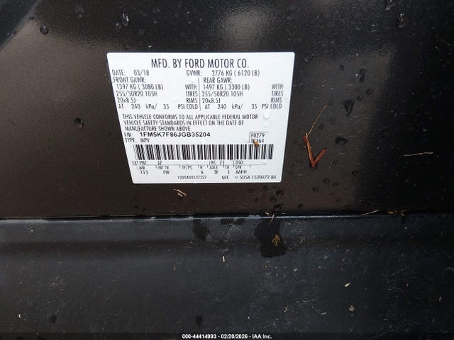 Ford Explorer Limited 2018 1FM5K7F86JGB35204 Image 9