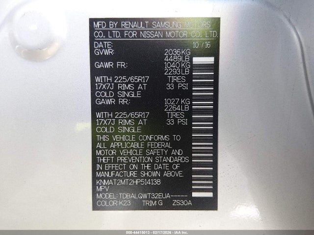 Nissan ROGUE SV 2017 KNMAT2MT2HP514138 Image 9