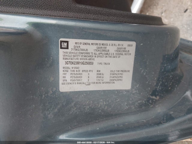 Aukcja sprzedaży 2009 Gmc Sierra 1500 Sle, vin: 3GTEK23M19G256859, numer aukcji: 44415059