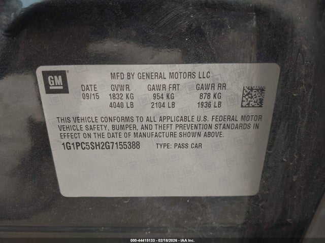 1G1PC5SH2G7155388 Chevrolet Cruze Limited Ls Auto