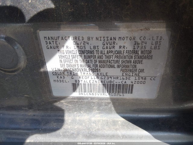 Nissan Versa 1.6 S 2024 3N1CN8DVXRL910261 Image 9