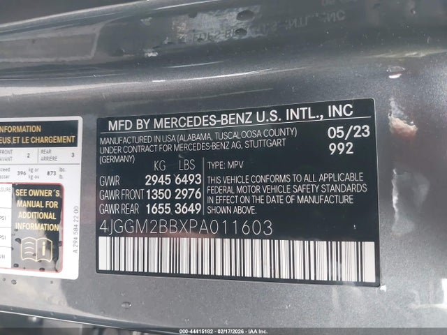 Aukcja sprzedaży 2023 Mercedes-benz Eqe 350+ Suv, vin: 4JGGM2BBXPA011603, numer aukcji: 44415182