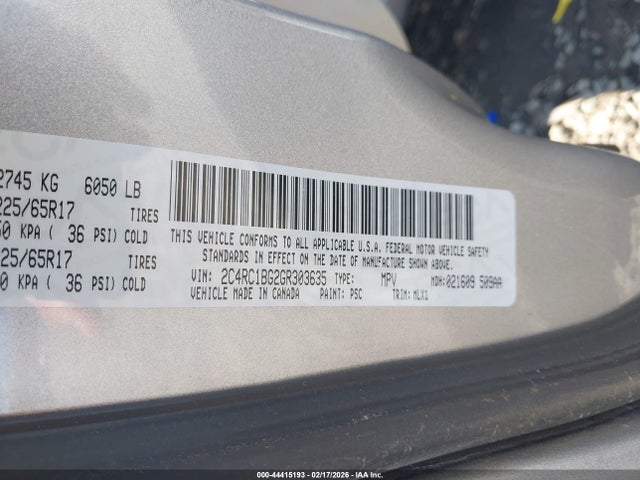 Aukcja sprzedaży 2016 Chrysler Town & Country Touring, vin: 2C4RC1BG2GR303635, numer aukcji: 44415193