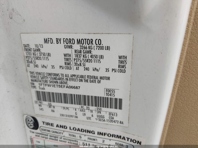 Ford F-150 Lariat 2014 1FTFW1ET5EFA06687 Image 9