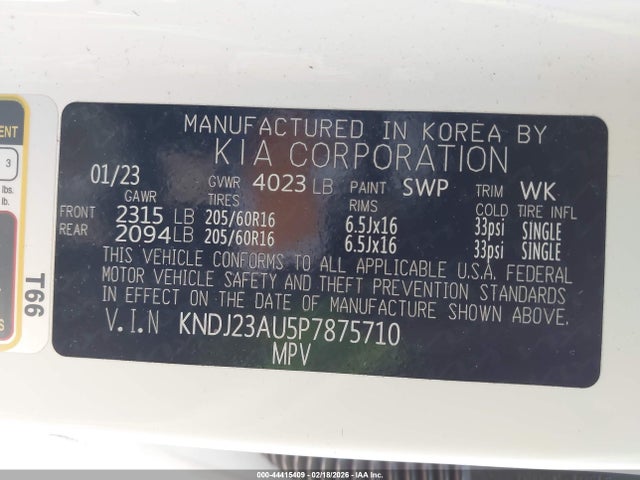 KNDJ23AU5P7875710 KIA SOUL LX