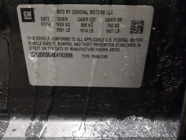 1G1JD6SG4E4162888 Chevrolet Sonic Lt Manual