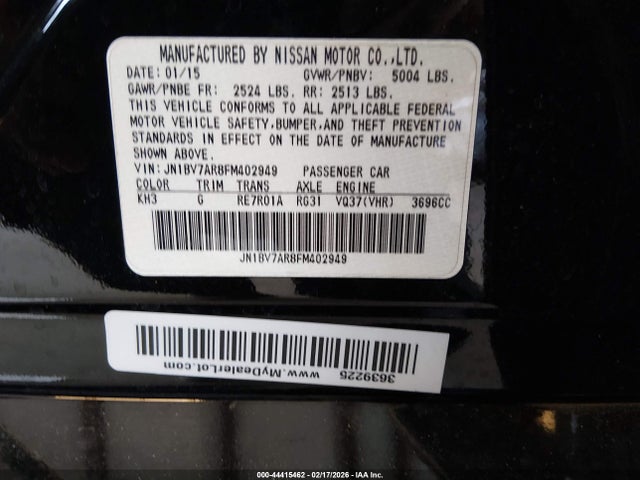 JN1BV7AR8FM402949 Infiniti Q50 SPORT