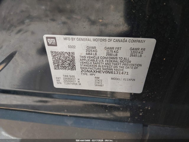 2022 CHEVROLET EQUINOX 2GNAXHEV0N6131471 Photo 8