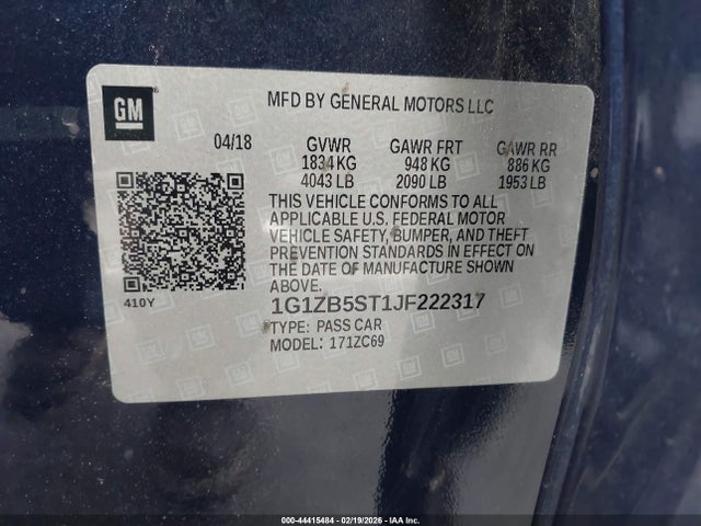 1G1ZB5ST1JF222317 Chevrolet Malibu 1ls
