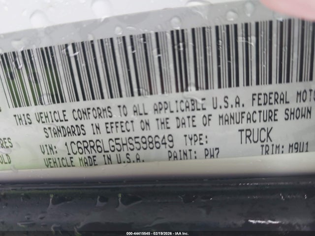 1C6RR6LG5HS598649 RAM 1500 Big Horn 4x2 5&#039;7 Box
