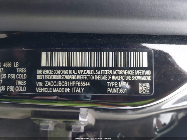 Aukcja sprzedaży 2017 Jeep Renegade Trailhawk 4x4, vin: ZACCJBCB1HPF65544, numer aukcji: 44415551