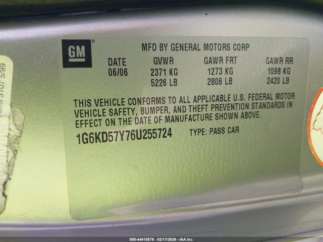 2006 CADILLAC DTS 1G6KD57Y76U255724 Photo 8