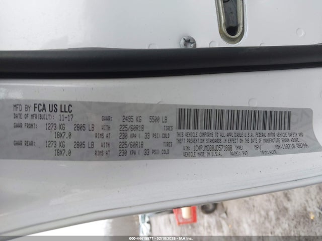 Продаж на аукціоні авто 2018 Jeep Cherokee Limited 4x4, vin: 1C4PJMDB8JD571888, номер лоту: 44415577
