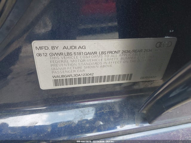 2013 AUDI S4 WAUBGAFL3DA123042 Photo 8