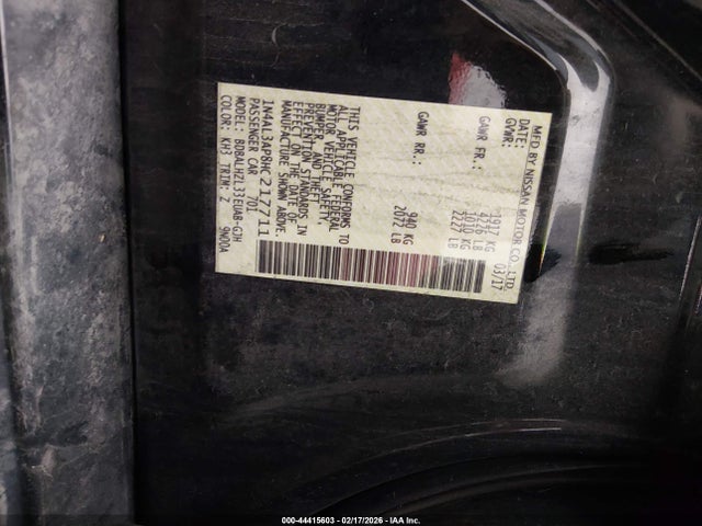 1N4AL3AP8HC217711 Nissan Altima 2.5 Sr