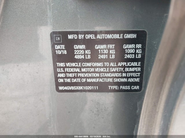 Aukcja sprzedaży 2019 Buick Regal Tourx Awd Essence, vin: W04GV8SX8K1020111, numer aukcji: 44415606