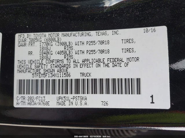 5TFEM5F13HX111586 Toyota Tundra Sr5 4.6l V8