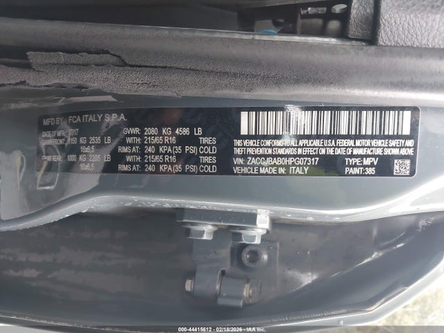 Aukcja sprzedaży 2017 Jeep Renegade Sport 4x4, vin: ZACCJBAB0HPG07317, numer aukcji: 44415612