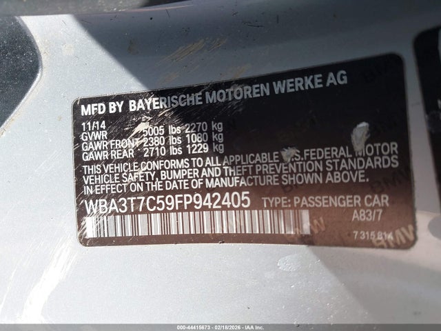 Продажа на аукционе авто 2015 Bmw 435i Xdrive, vin: WBA3T7C59FP942405, номер лота: 44415673