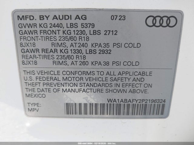 2023 AUDI Q5 WA1ABAFY2P2196324 Photo 8