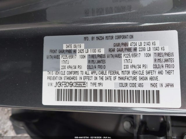 JM3KFBCM9K0699351 Mazda Cx-5 Touring