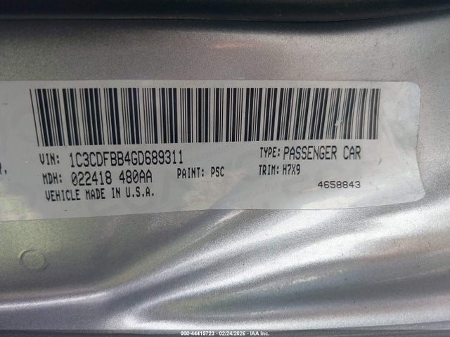 1C3CDFBB4GD689311 Dodge DART SXT
