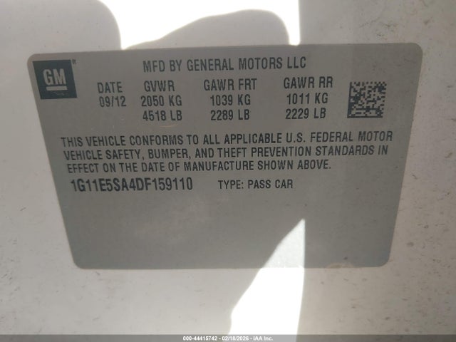Aukcja sprzedaży 2013 Chevrolet Malibu 2lt, vin: 1G11E5SA4DF159110, numer aukcji: 44415742
