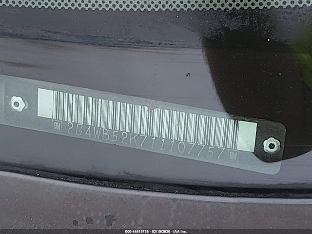 44415756 :رقم المزاد ، 2G4WB52K711107757 vin ، 2001 Buick Regal Ls مزاد بيع