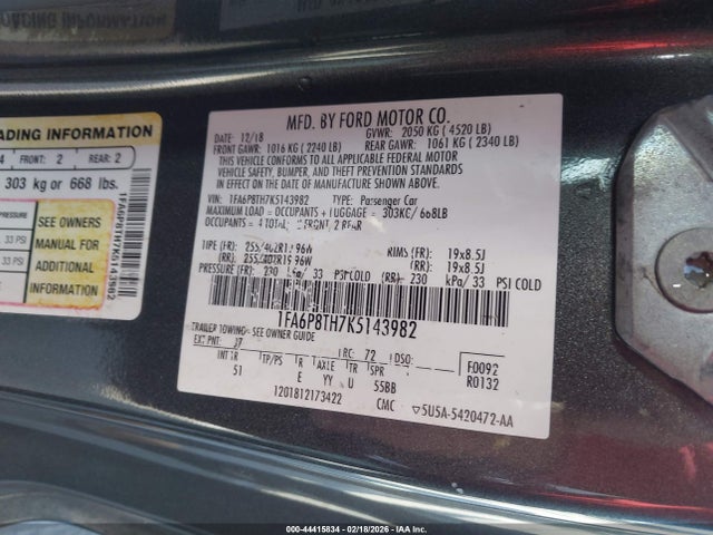 Ford Mustang Ecoboost Premium 2019 1FA6P8TH7K5143982 Image 9