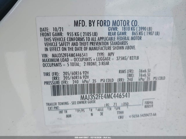 Ford ECOSPORT S 2021 MAJ3S2FE4MC446541 Image 9