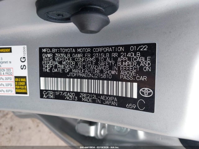 Toyota Corolla Xle 2022 JTDFPMAE0NJ215810 Image 9