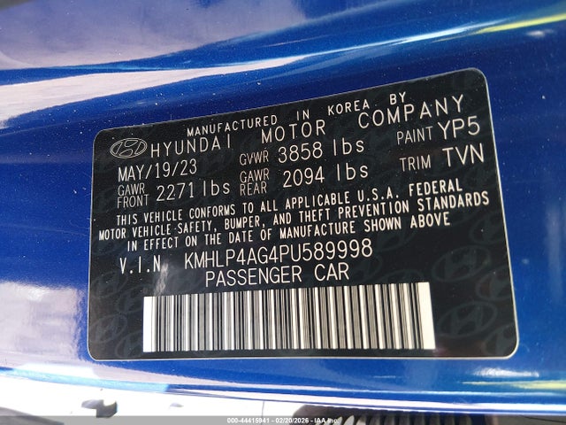 Hyundai Elantra Limited 2023 KMHLP4AG4PU589998 Image 9