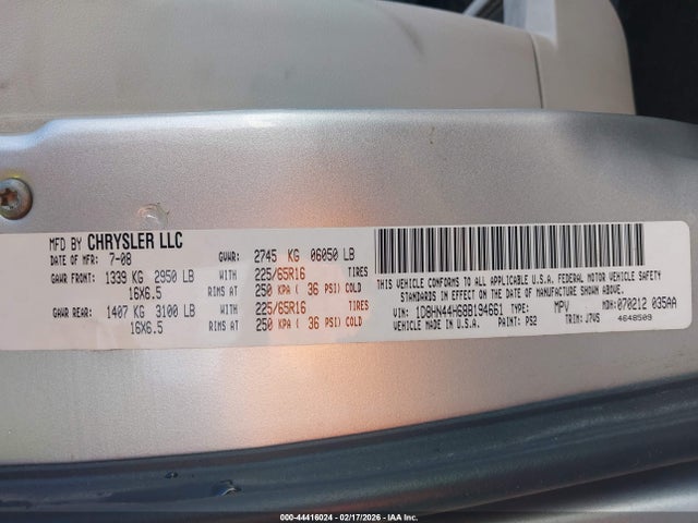 2008 DODGE GRAND CARAVAN 1D8HN44H68B194661 Photo 8