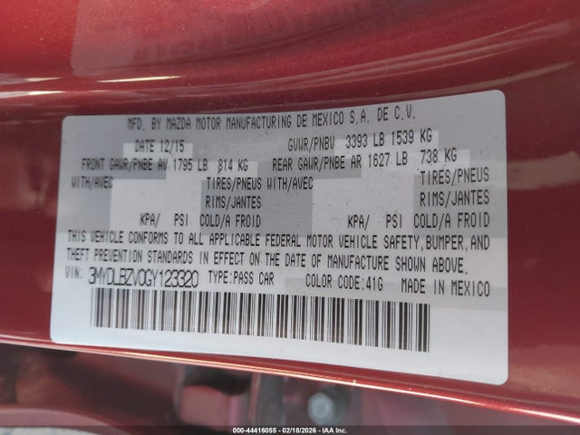 3MYDLBZV0GY123320 Scion IA