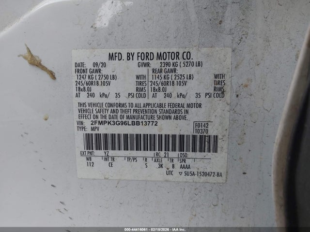 2020 FORD EDGE 2FMPK3G96LBB13772 Photo 8