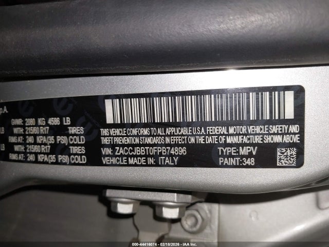 Продажа на аукционе авто 2015 Jeep Renegade Latitude, vin: ZACCJBBT0FPB74896, номер лота: 44416074