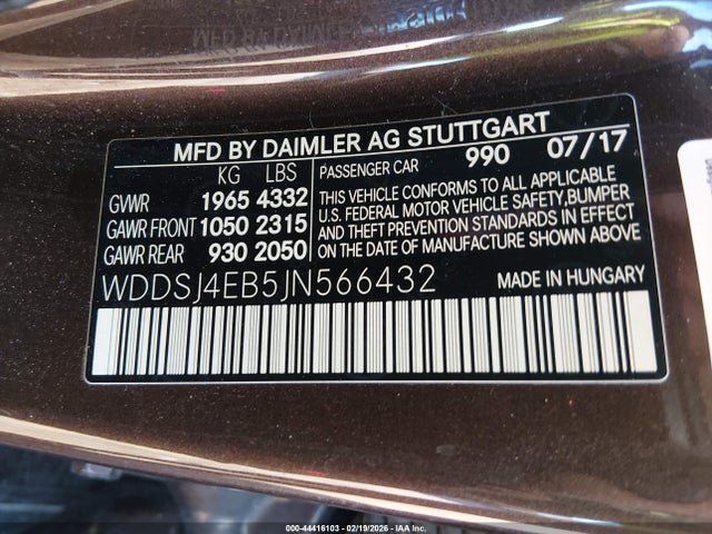 Aukcja sprzedaży 2018 Mercedes-benz Cla 250, vin: WDDSJ4EB5JN566432, numer aukcji: 44416103