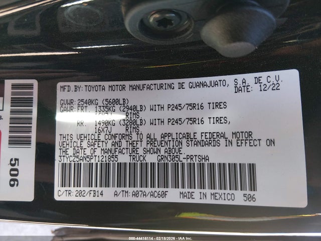 3TYCZ5AN5PT121855 Toyota Tacoma Sr V6