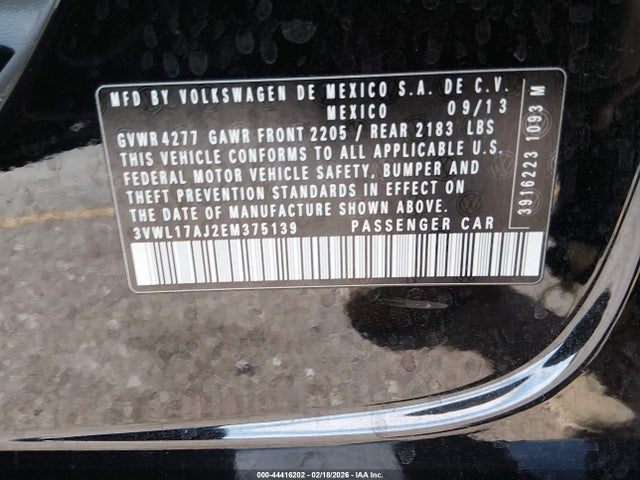 3VWL17AJ2EM375139 Volkswagen Jetta 1.8t Sel