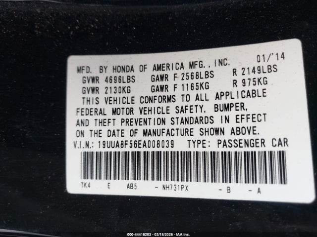 2014 ACURA TL 19UUA8F56EA008039 Photo 8