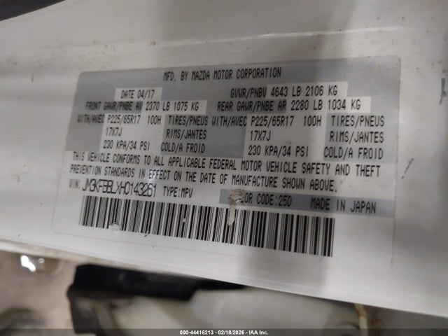 Продажа на аукционе авто 2017 Mazda Cx-5 Sport, vin: JM3KFBBLXH0143261, номер лота: 44416213